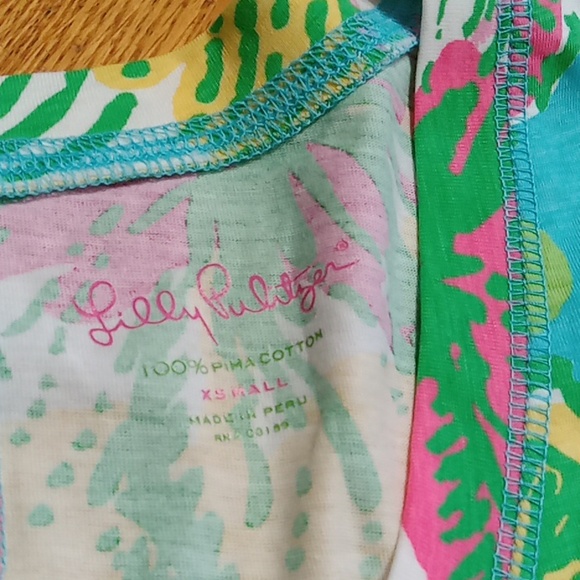 LILLY PULITZER Womens XS Floral Dress Stretch Used Preowned Summer COTTON - Picture 9 of 10